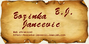 Božinka Jančević vizit kartica
